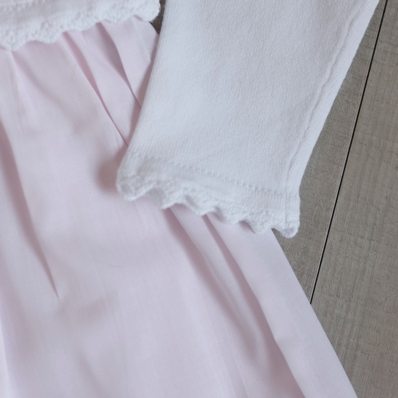 Girls White Cotton Cardigan Cropped Crocheted Scalloped Hem Boutique NWT - Picture 3 of 3